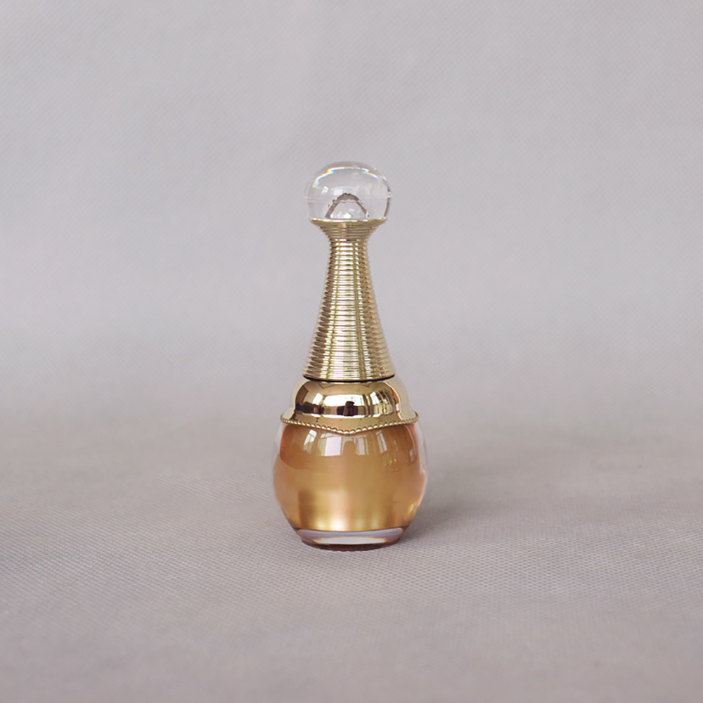 Irregular gold nail empty bottle with brush nail polish bottle