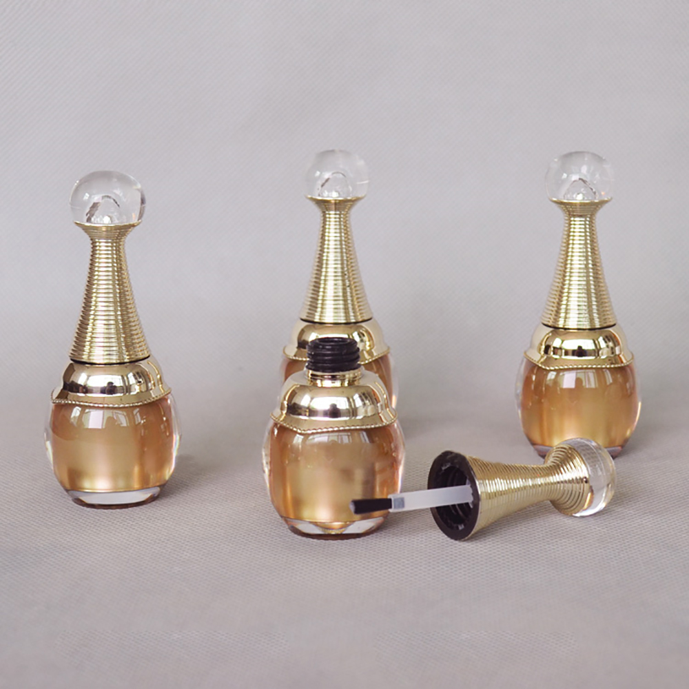 Irregular gold nail empty bottle with brush nail polish bottle