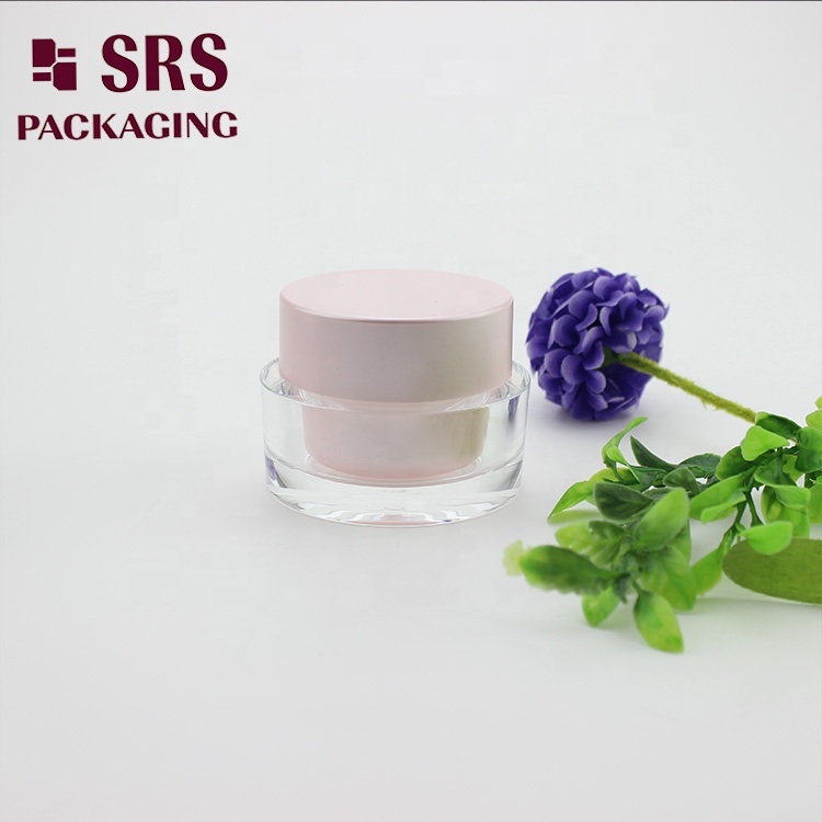 J0211B round cosmetic container pink color cream empty acrylic jar