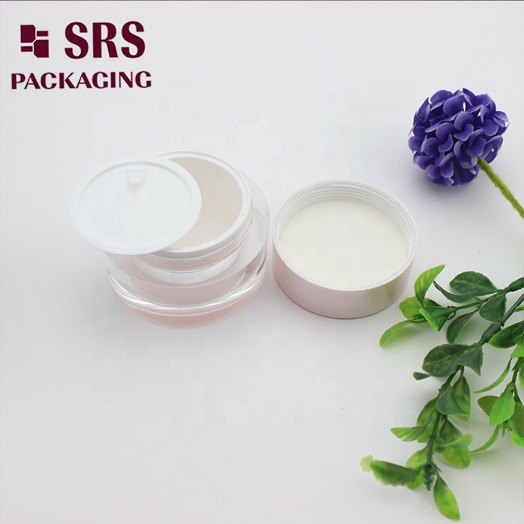 J0211B round cosmetic container pink color cream empty acrylic jar