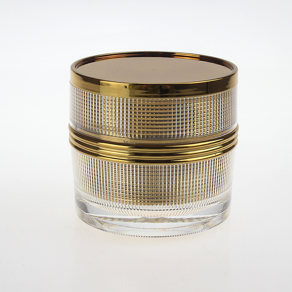 JA28 Gold Acrylic Cosmetic Jar, 30g 50g Cream Jar with Gold Cover