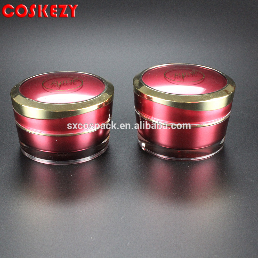 JA31-5ml pearl white plastic jars with lids, 5g plastic container pearl white, 5ml pearl white acrylic bottle