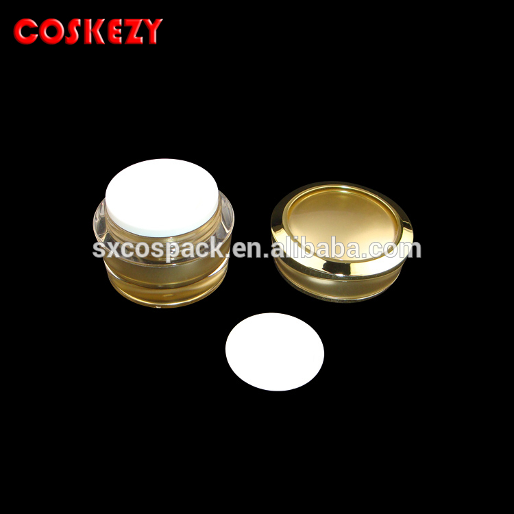 JA31-5ml pearl white plastic jars with lids, 5g plastic container pearl white, 5ml pearl white acrylic bottle