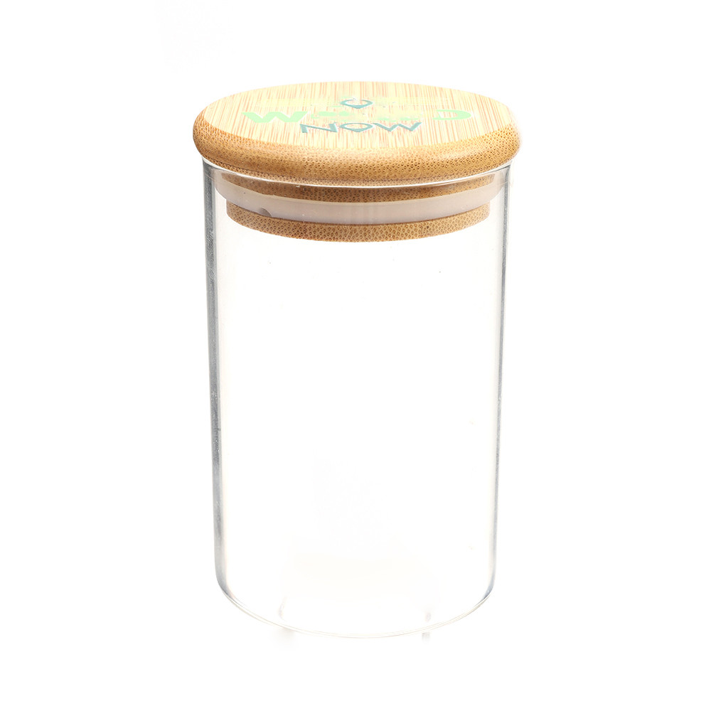 JIJU Eco-friendly glass packaging container glass jar and bottles with bamboo lid