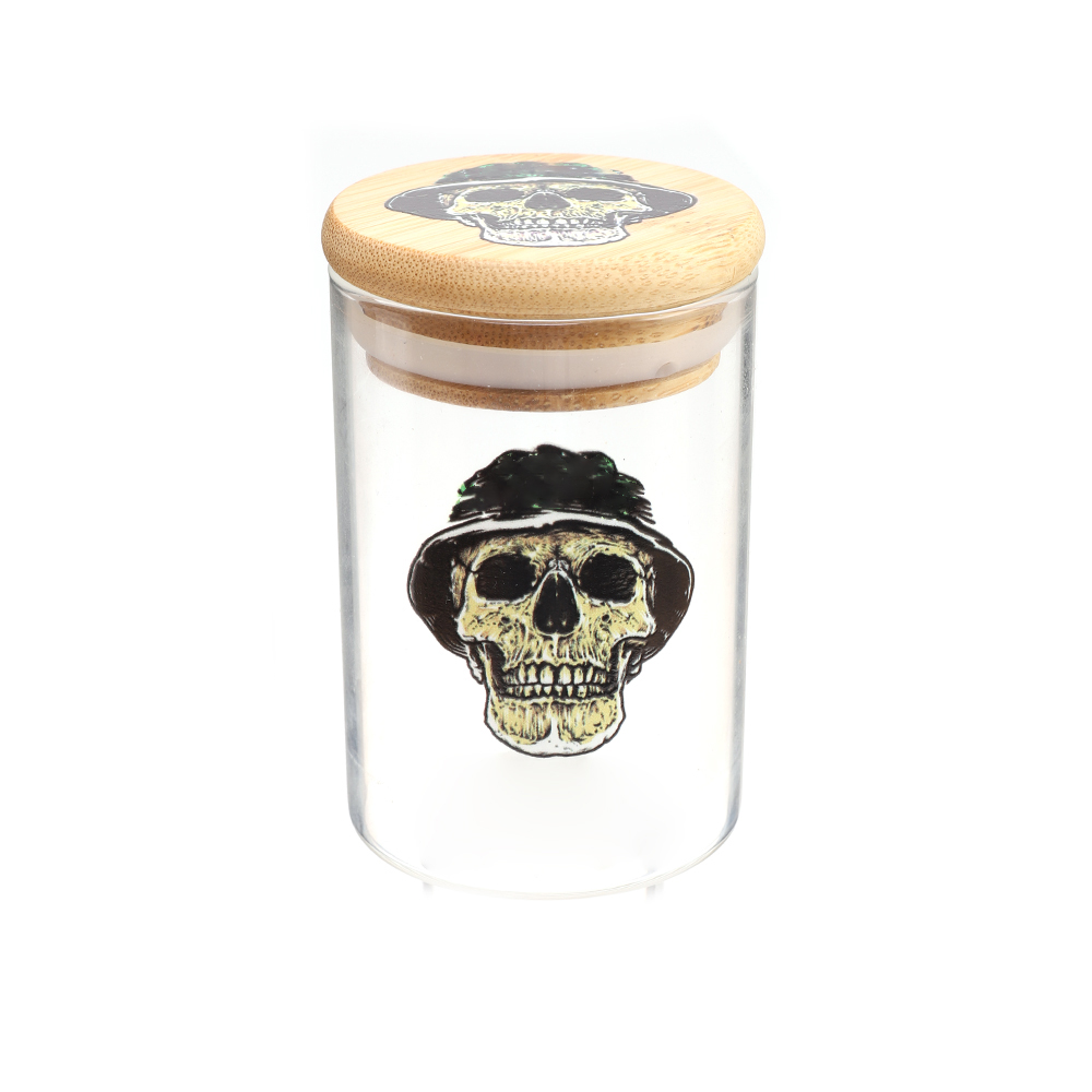 JIJU Eco-friendly glass packaging container glass jar and bottles with bamboo lid
