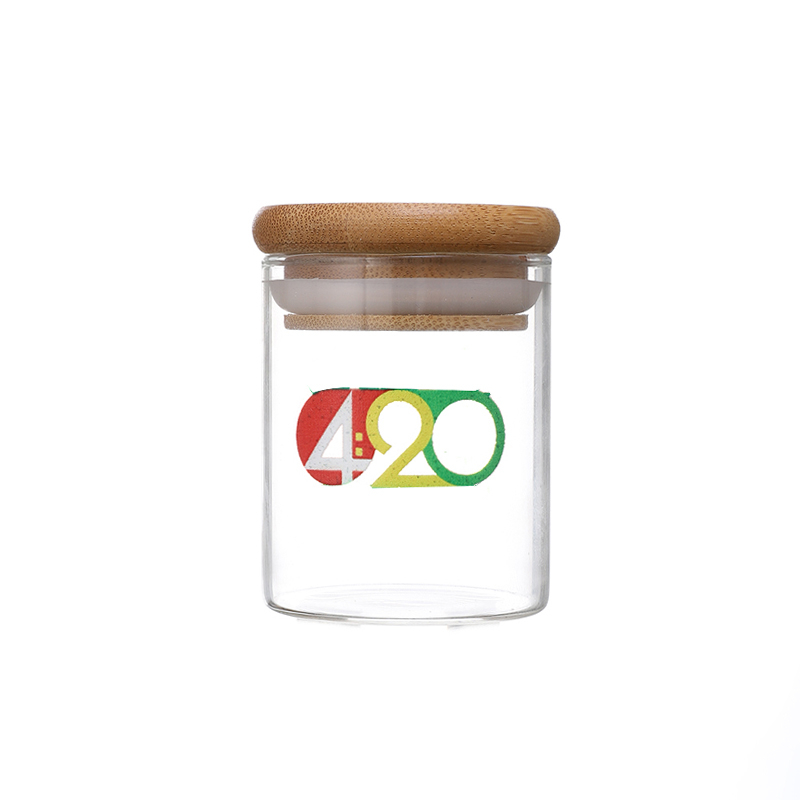 JIJU Eco-friendly glass packaging container glass jar and bottles with bamboo lid