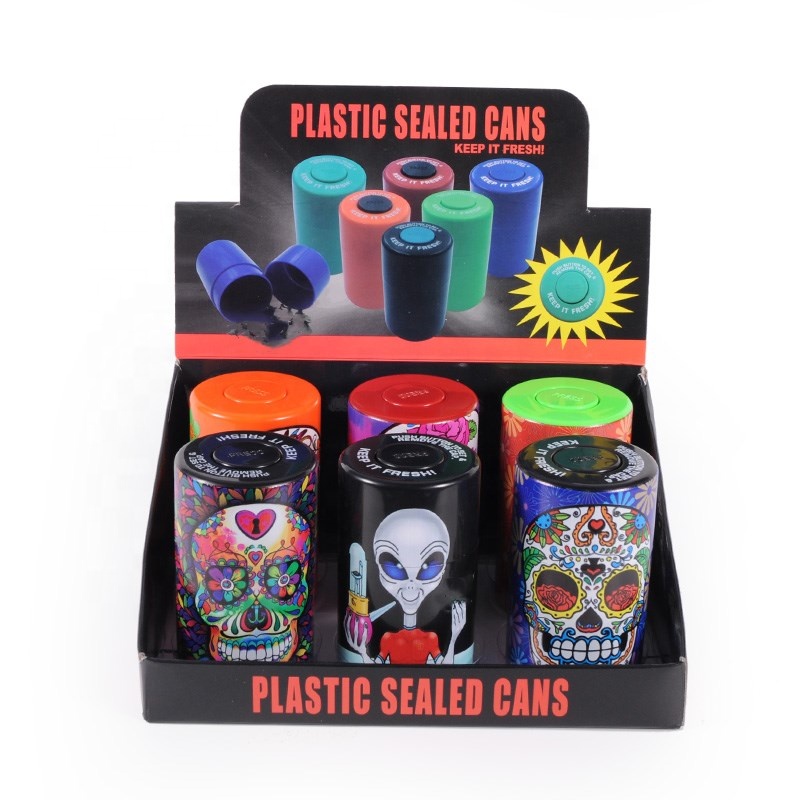 JL-035Y Hot Selling Plastic Stash Jars Customize Logo Smoking Accessories Herb Storage Jar With Lid