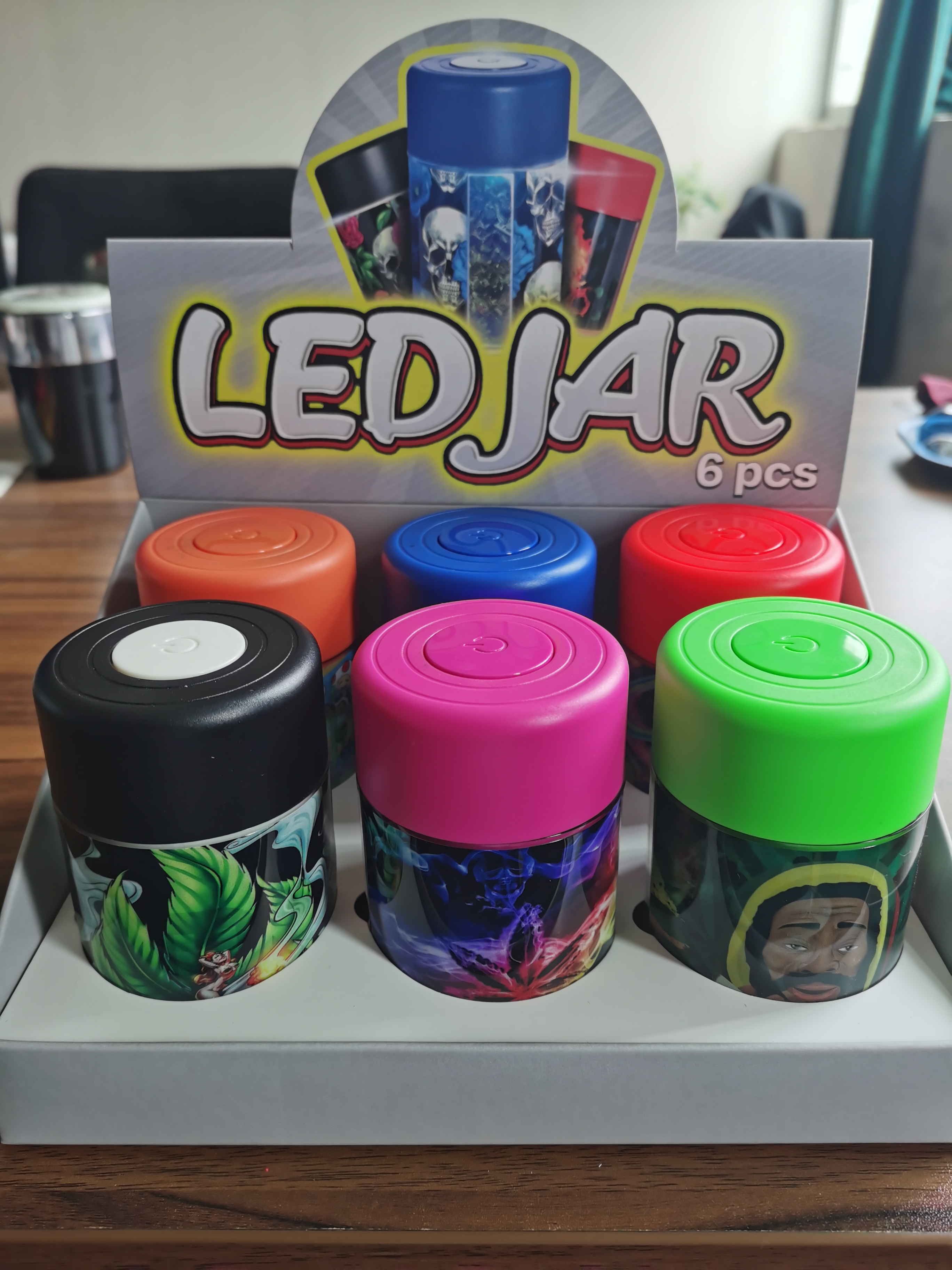 JL-059Y Hot Selling Portable Plastic Material Storage Bottles Jars Type ABS LED Jar