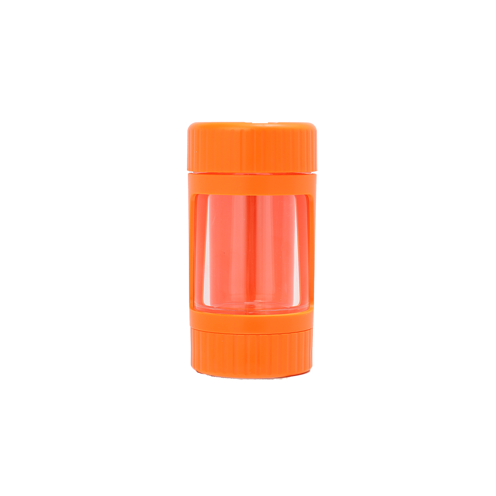 JL-060Y-1 2021 newest design wholesale plastic jar with light herb grinder magnifying glass smoking pipe bottle jar