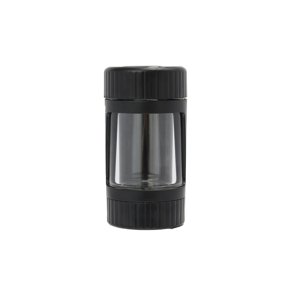 JL-060Y-1 2021 newest design wholesale plastic jar with light herb grinder magnifying glass smoking pipe bottle jar