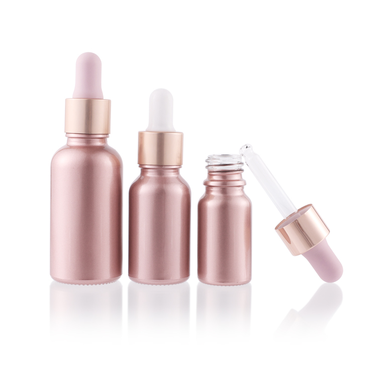 JX Hot sale e liquid rose gold essential oil 10ml 20ml 30ml 50ml 60ml aluminum dropper bottle with childproof cap