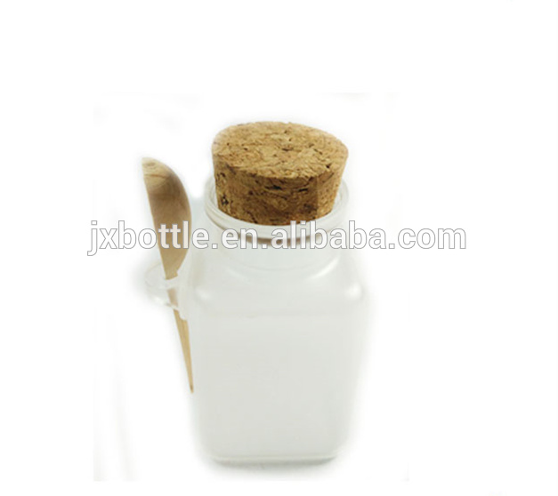 JX Pack 50ml 100ml matte cosmetic plastic bottle jar with wooden spoon