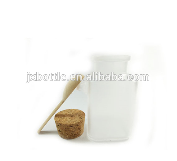 JX Pack 50ml 100ml matte cosmetic plastic bottle jar with wooden spoon