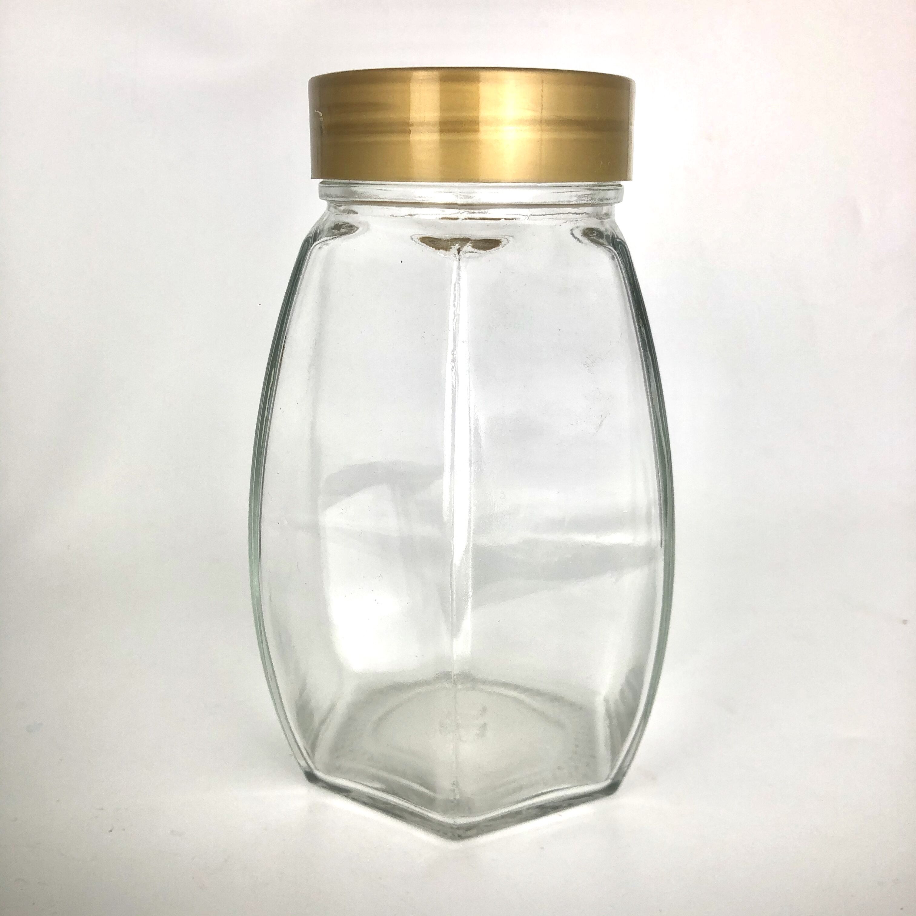 Japan style round hexagonal glass jars and containers honey jar glass airtight jam jar glass