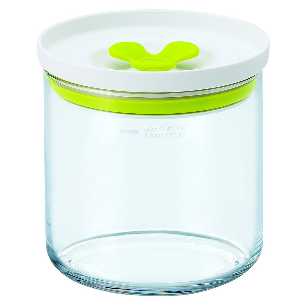 Japanese modern sustainable dishwasher-safe clear glass jar with lid