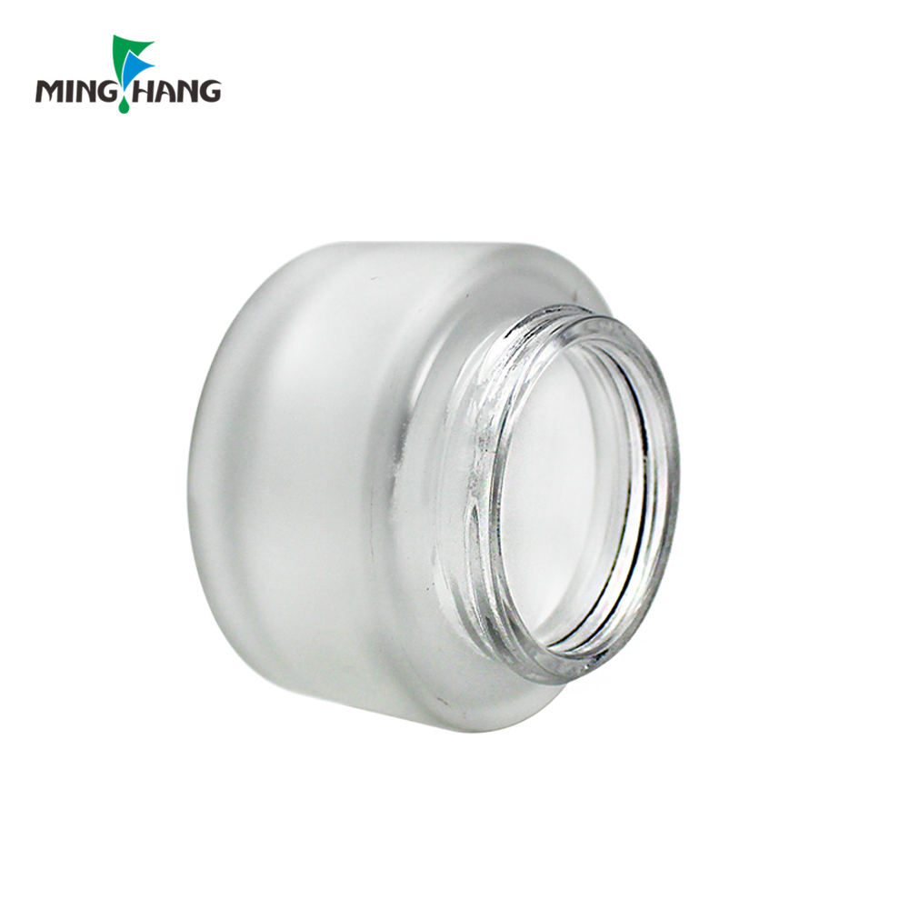 Jar 15ml 30g 50g Frosted Matte Cream Glass with Bamboo Wood Lid Skin Care Cream