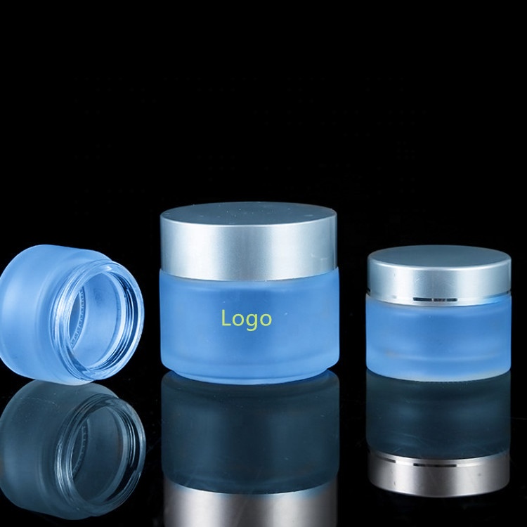 Jar Frosted Glass 30ml 50ml Cosmetic Matte Purple Skin Care Cream cosmetic jar