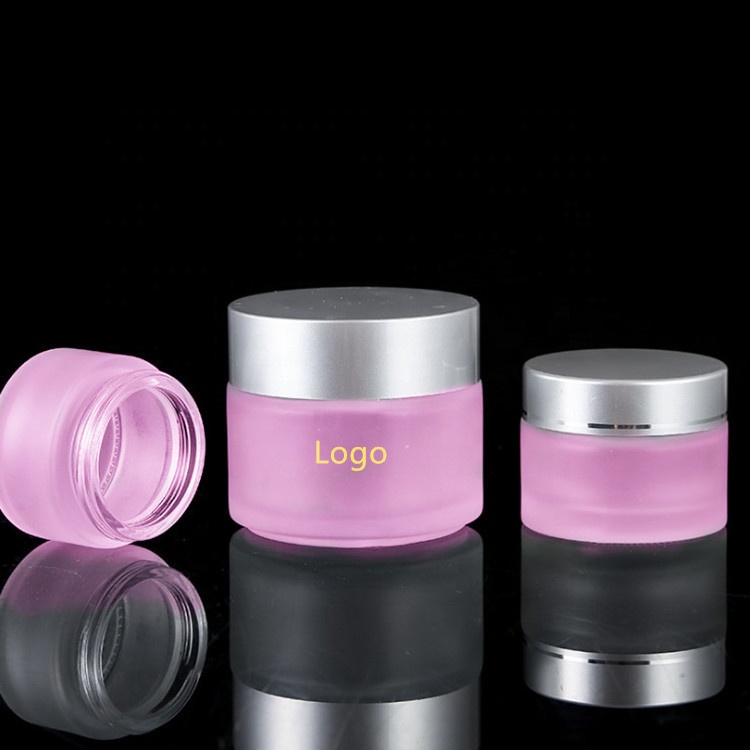 Jar Frosted Glass 30ml 50ml Cosmetic Matte Purple Skin Care Cream cosmetic jar