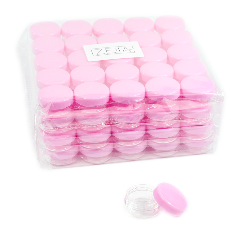 Jar Hot Sale Empty 3gram 5gram 10 Gram Cosmetic Plastic with Pink Face Cream 3g 5g 10g 15g 20g Skin Care Cream PP Plastic CN;ZHE