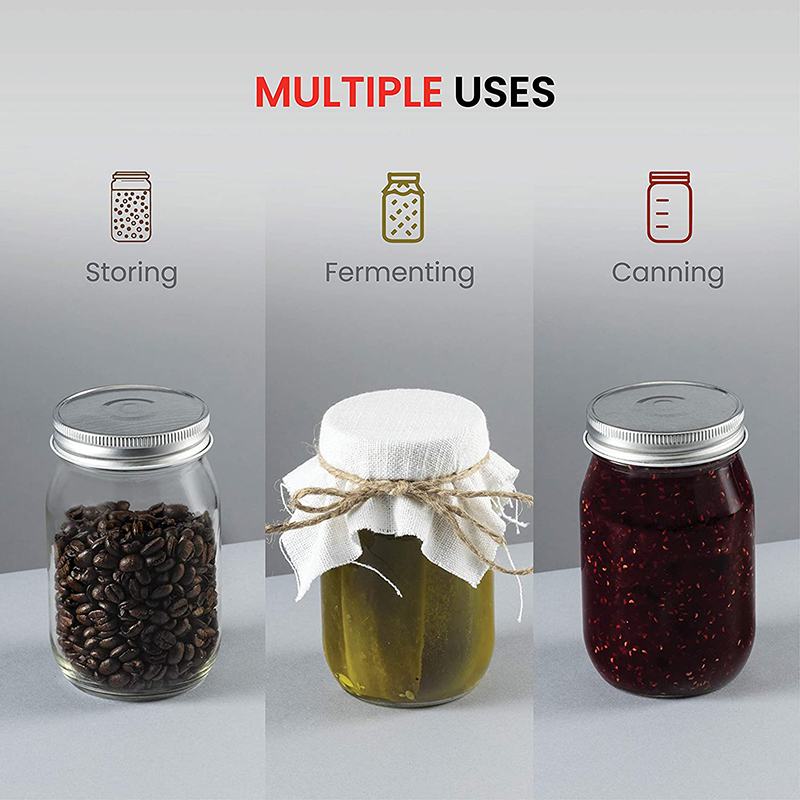 Jar Supplier Vanjoin Glass 4 Oz 4 Mason Storage Bottles & Jars Round / Square/ Tapper Stoarage, Canning Cover 6~10 Packaging