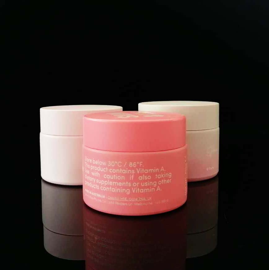Jar Wholesale Skin Care 50ml Round Porcelain Cosmetic Packaging Face Cream Ceramic with Plastic Lids