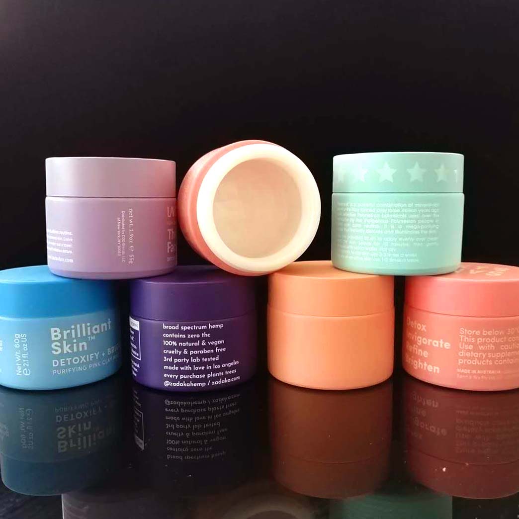 Jar Wholesale Skin Care 50ml Round Porcelain Cosmetic Packaging Face Cream Ceramic with Plastic Lids