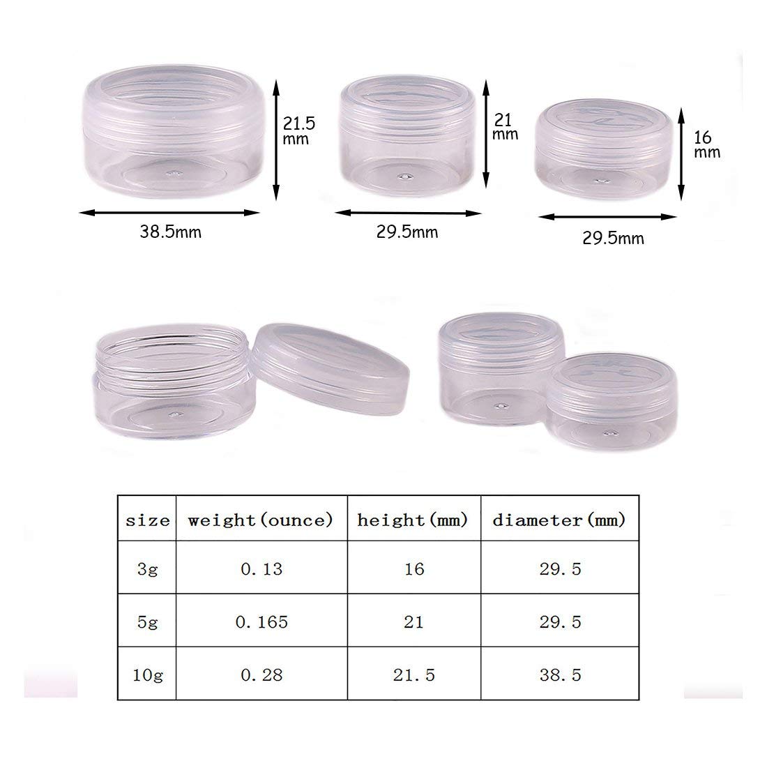 Jar cream custom label / printing cosmetic plastic sample jar with cream bottle