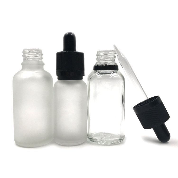 Jar with rubber stopper square matte black frosted glass dropper bottle with 15ml 30ml