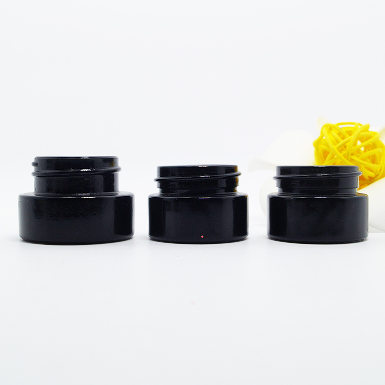 Jars Black Violet Cosmetic Glass Oval Shape Glass Skin Care Cream Custom Logo 1oz for Lip Balm with Smooth Round Cap Aluminum