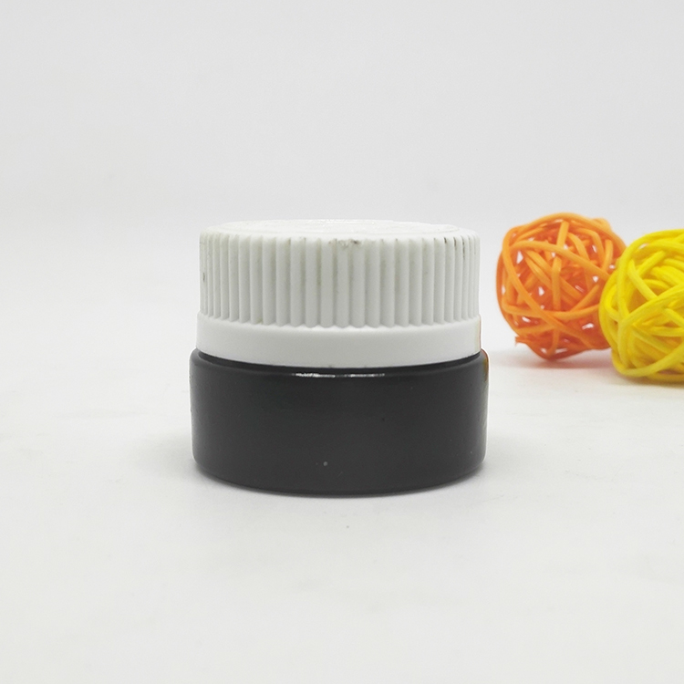 Jars Black Violet Cosmetic Glass Oval Shape Glass Skin Care Cream Custom Logo 1oz for Lip Balm with Smooth Round Cap Aluminum