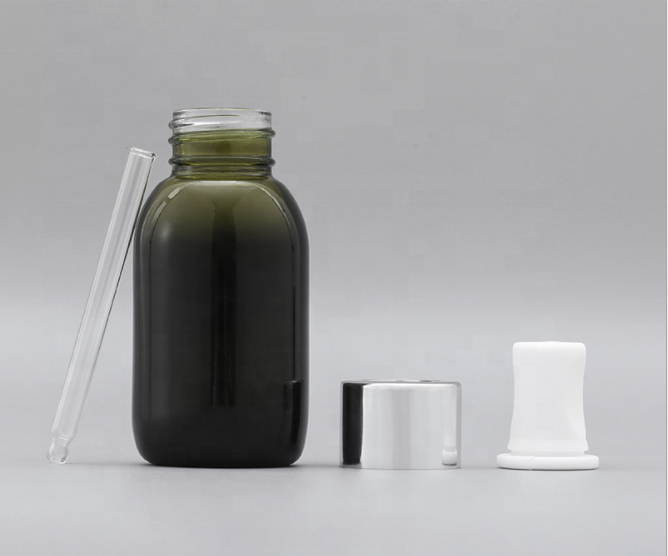 Jars and Bottles 50g Cream Jar 50ml Dropper Essential Oil Bottle Green Whtie Glass Skin Care Cream Screen Printing Personal Care