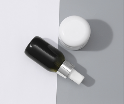 Jars and Bottles 50g Cream Jar 50ml Dropper Essential Oil Bottle Green Whtie Glass Skin Care Cream Screen Printing Personal Care