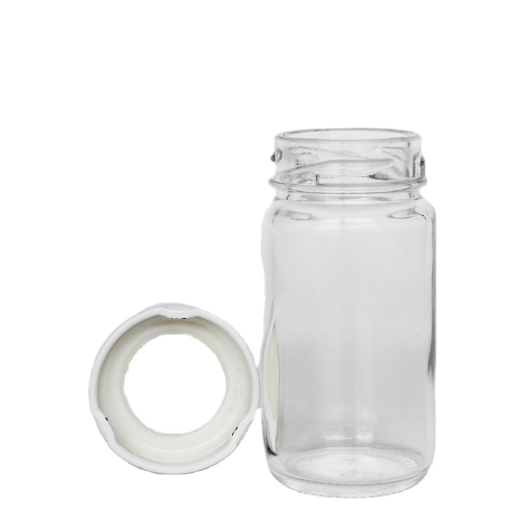 Jelly Jars Straight Side 8oz Empt Glass Bottle Clear Glass 314ml Food Grade Glass with Black Twist Off Storage Bottles & Jars