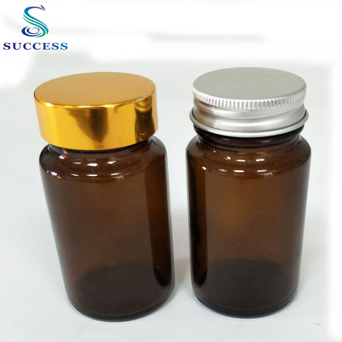 Jiangyin Safety Seal Amber Glass Pill Bottle with Screw Lid 75ml