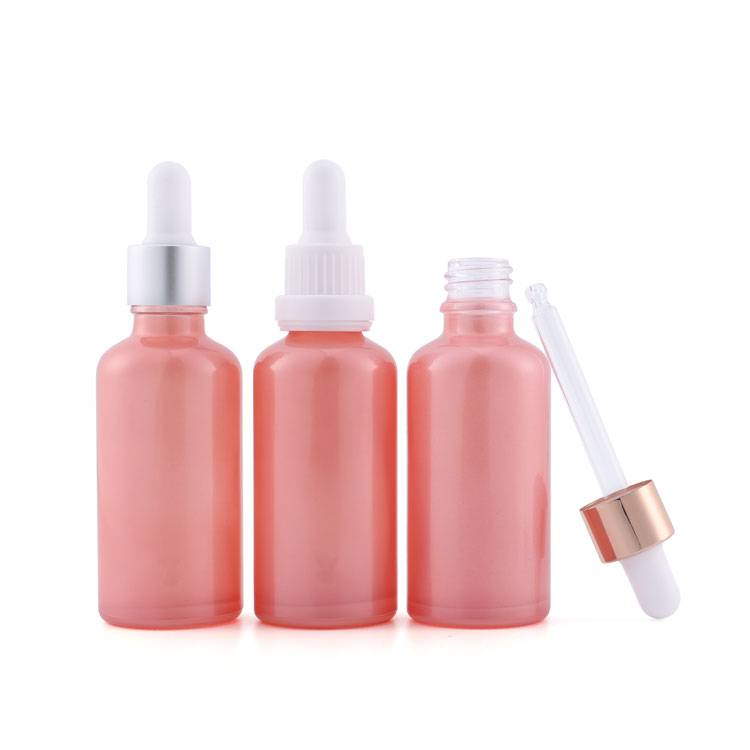Jiaxing Empty Essential oil bottle pink color 10ml 20ml spray glass bottle with pump