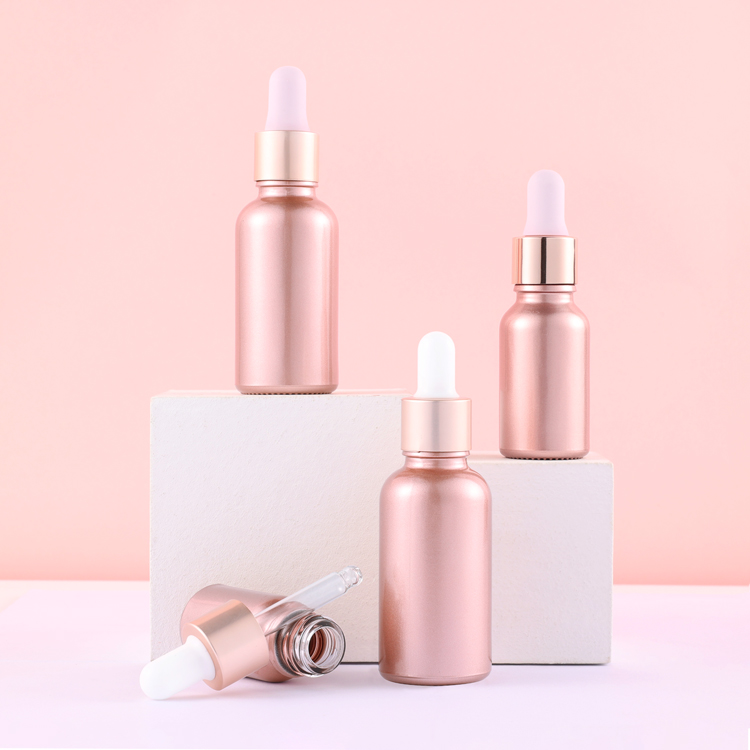 Jiaxing pharmaceutical essential oil glass bottle, pink color glass dropper bottle, e liquide essential oil bottle