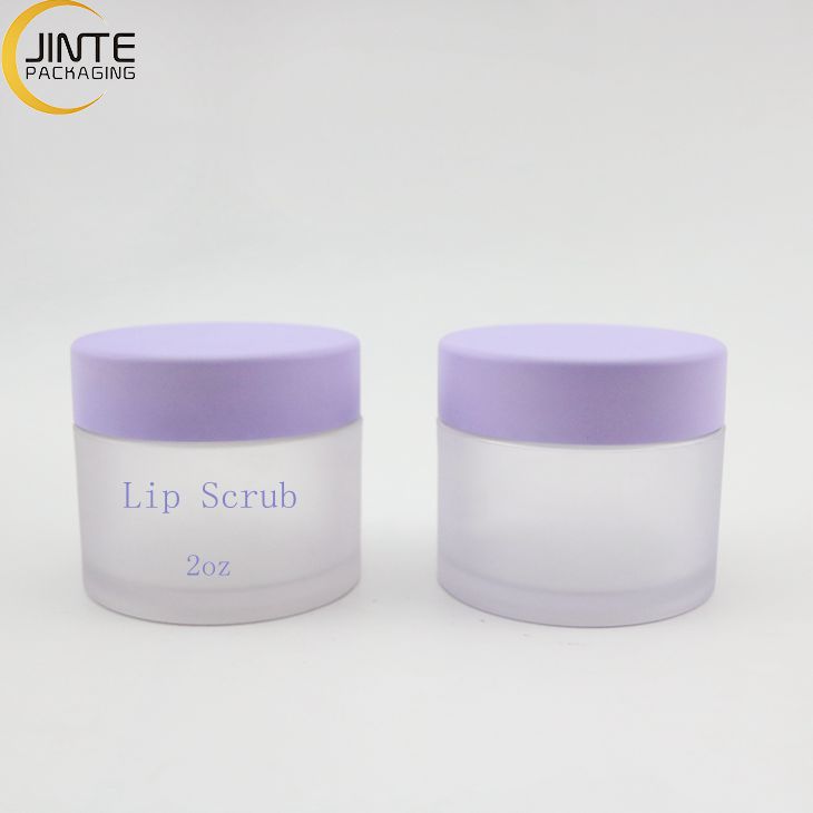 Jinte Packaging 1oz 2oz 4oz 6oz PETG Luxury Plastic Customized Frosted jar with  Purple lids for bath salt containers