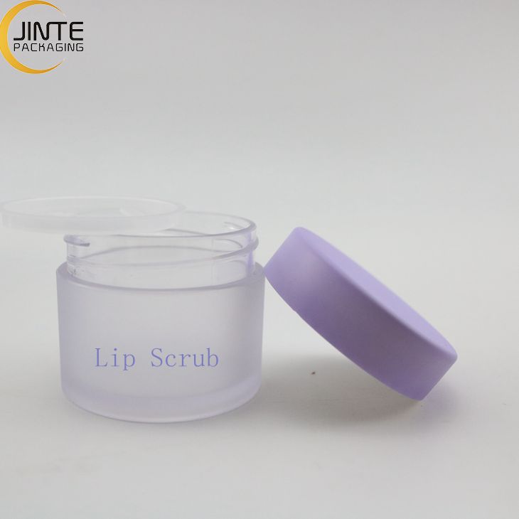 Jinte Packaging 1oz 2oz 4oz 6oz PETG Luxury Plastic Customized Frosted jar with Purple lids for bath salt containers