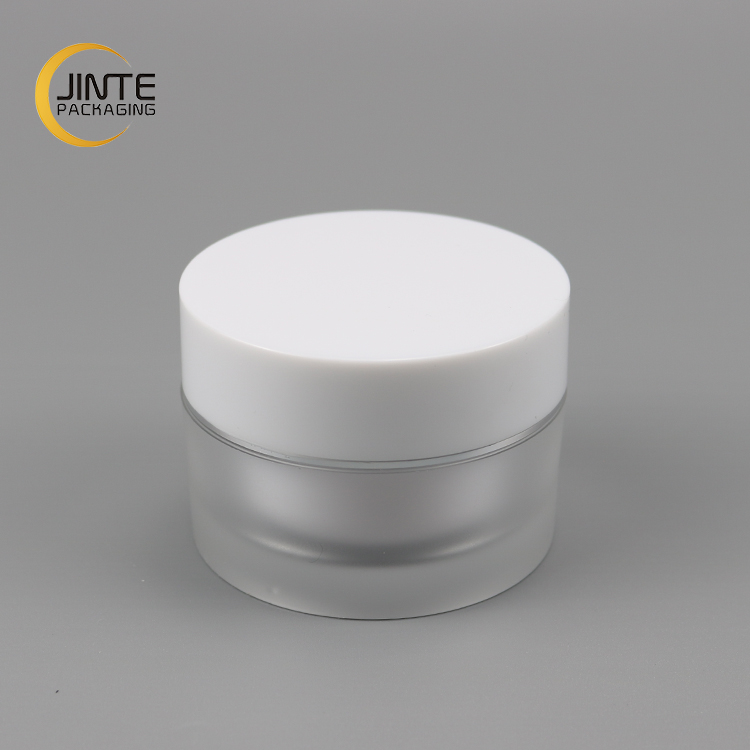 Jinte Packaging JTA02 30ml high Quality Round White Cap Plastic Empty Frosted Acrylic Jar