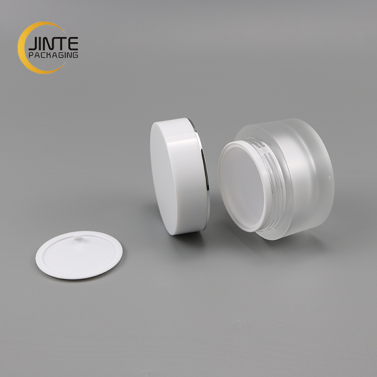 Jinte Packaging JTA02 30ml high Quality Round White Cap Plastic Empty Frosted Acrylic Jar