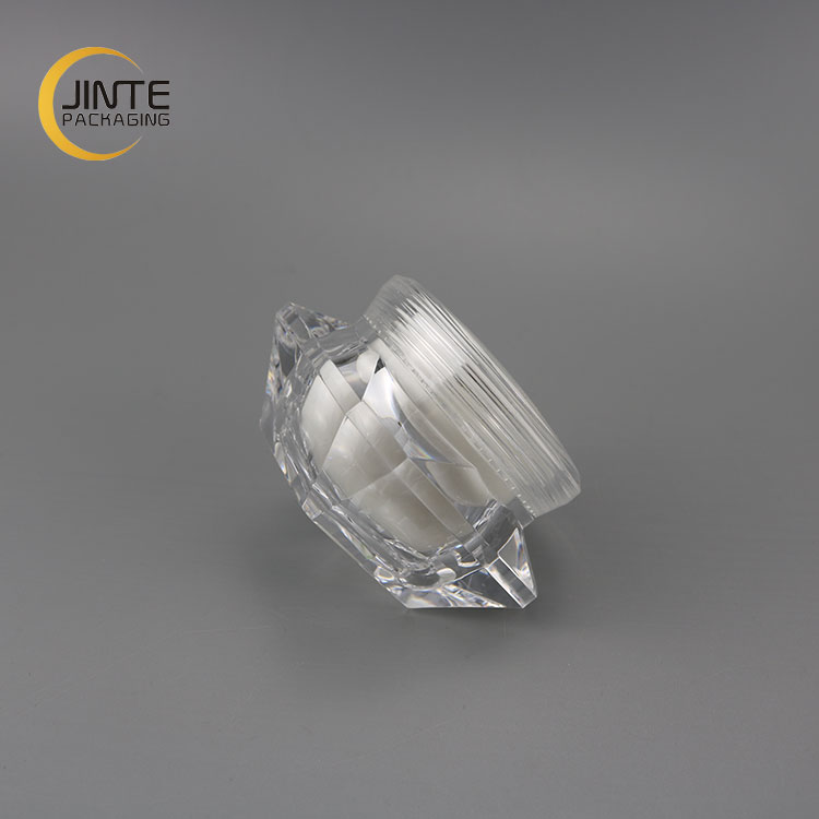 Jinte packaging 3g 5g 10g 15g 20g 30g 50g diamond clear shape empty cosmetic containers acrylic jar for skin care