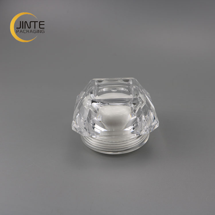 Jinte packaging 3g 5g 10g 15g 20g 30g 50g diamond clear shape empty cosmetic containers acrylic jar for skin care