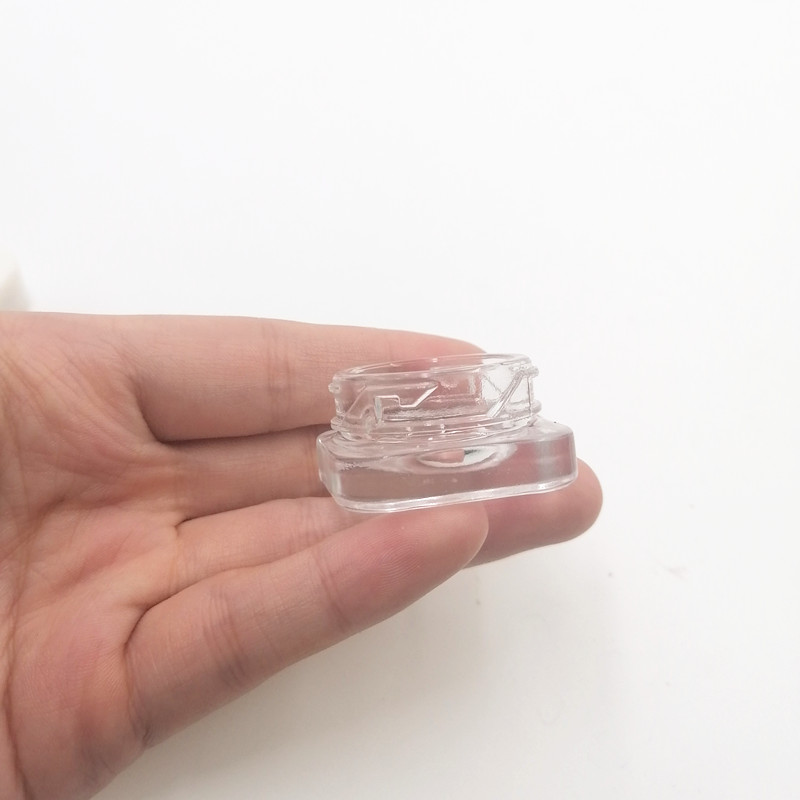 Joint Dab flower glass jar pp lid square flat 9ml 5ML CBD oil small herbal extract weed Rosin powder Concentrate bottle Low wax