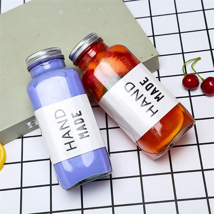 Juice Ice Coffee Cold Brew Glass Square Milk Bottle 500ml Beverage