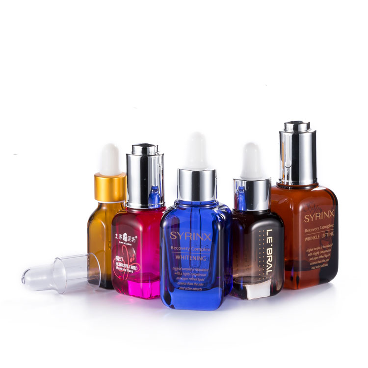 Jx Pack wholesale 30ml cosmetic empty glass dropper bottles/spray pump containers for serum/fragance perfume
