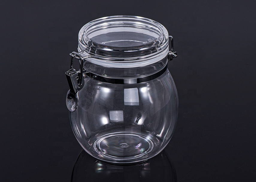 K-5602 1000ml High Appearance Kitchen With Large Transparent Tank Sealed Storage Jar with Buckle