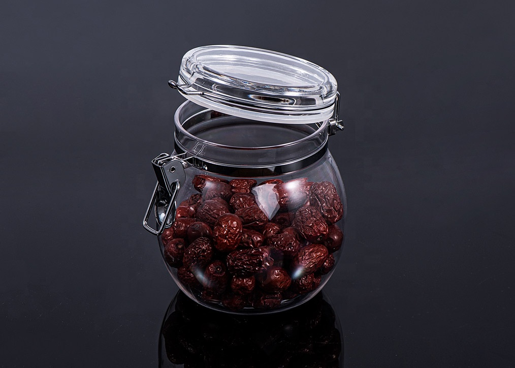 K-5602 1000ml High Appearance Kitchen With Large Transparent Tank Sealed Storage Jar with Buckle
