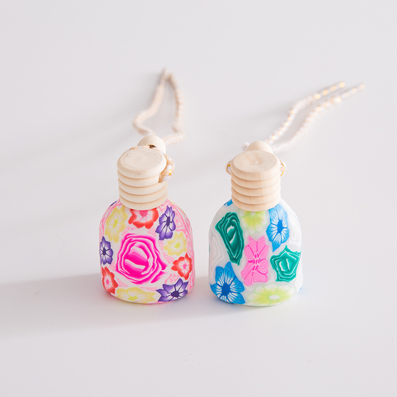 K37 Refillable Essential roll on oil custom coloring mini empty Polymer Clay perfume bottle