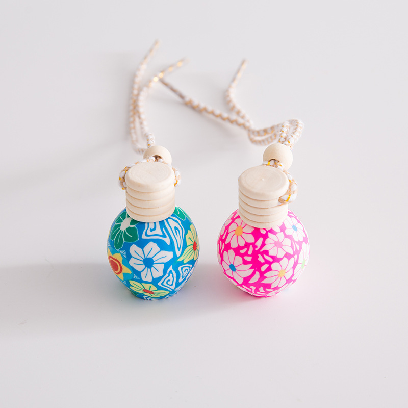 K37 Refillable Essential roll on oil custom coloring mini empty Polymer Clay perfume bottle