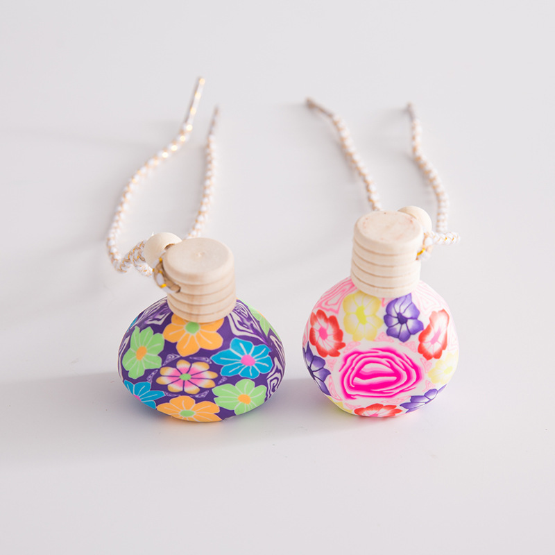 K37 Refillable Essential roll on oil custom coloring mini empty Polymer Clay perfume bottle